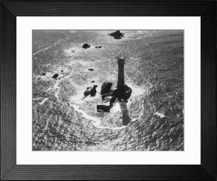 Framed Print : Aerial view of Longships Lighthouse, off Lands End, Cornwall Framed Print : Aerial view of Longships Lighthouse, off Lands End, Cornwall