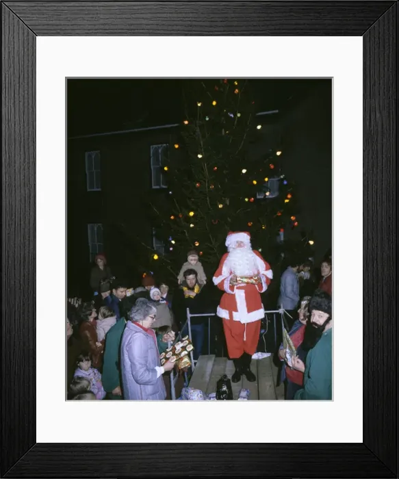 Framed Print : Father Christmas with tree and presents Framed Print : Father Christmas with tree and presents