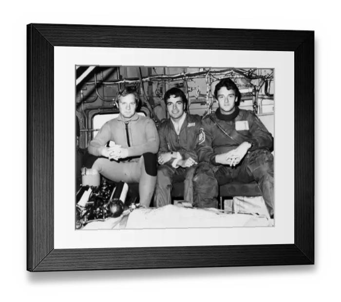 Framed Print : Air sea rescue crew in a helicopter, Cornwall Framed Print : Air sea rescue crew in a helicopter, Cornwall