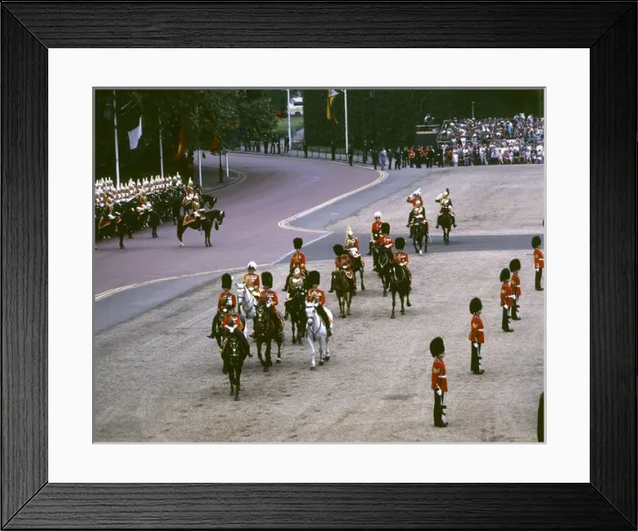 Framed Print : Queen Elizabeth II at the Trooping of the Colour, London Framed Print : Queen Elizabeth II at the Trooping of the Colour, London