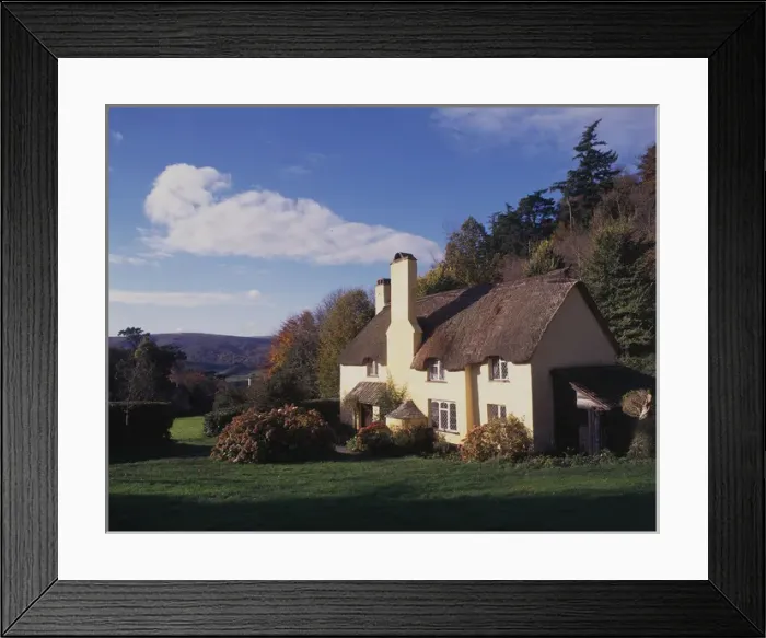 Framed Print : Thatched cottage at Selworthy Green, Somerset Framed Print : Thatched cottage at Selworthy Green, Somerset