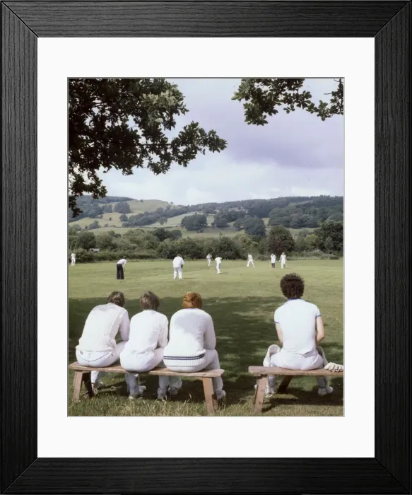 Framed Print : Cricket match in progress, Hawkshead, Cumbria Framed Print : Cricket match in progress, Hawkshead, Cumbria