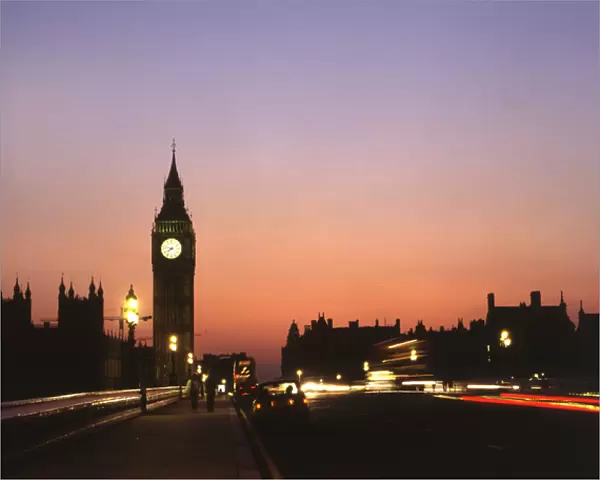 View of Big Ben and Westminster Bridge, London