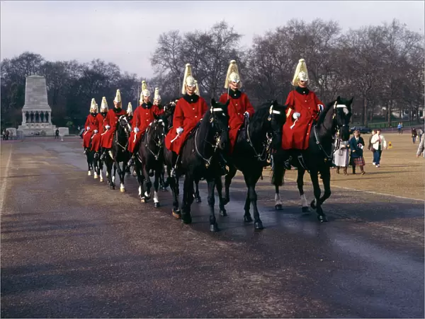Lifeguards on horseback, Horse Guards Parade, London