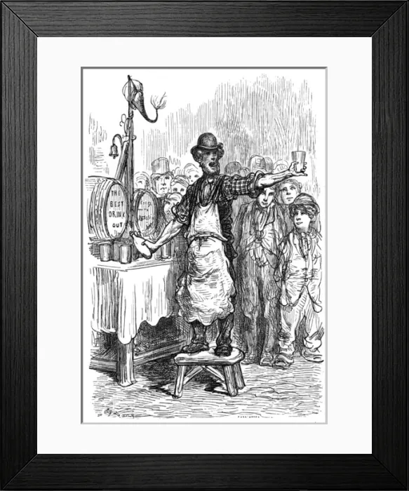 Framed Print : Man selling ginger beer, 1870 Framed Print : Man selling ginger beer, 1870