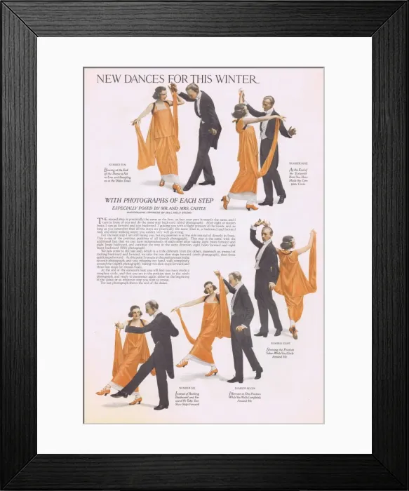 Framed Print : Mr & Mrs Vernon Castles New Dances for the Winter (part 2 o Framed Print : Mr & Mrs Vernon Castles New Dances for the Winter (part 2 o