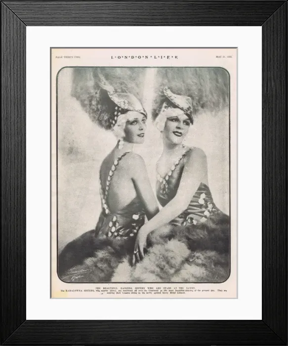 Framed Print : The Karlowena sisters from the Savoy Hotel Cabaret, 1928 Framed Print : The Karlowena sisters from the Savoy Hotel Cabaret, 1928