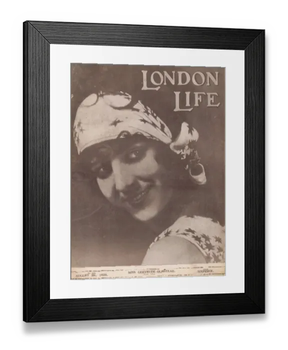 Framed Print : Front cover of London Life featuring Gertrude Olmstead, 1925 Framed Print : Front cover of London Life featuring Gertrude Olmstead, 1925