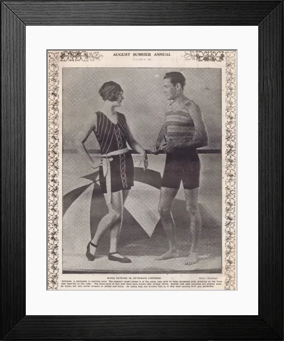 Framed Print : Mixed up-to-date bathing costumes, 1925 Framed Print : Mixed up-to-date bathing costumes, 1925