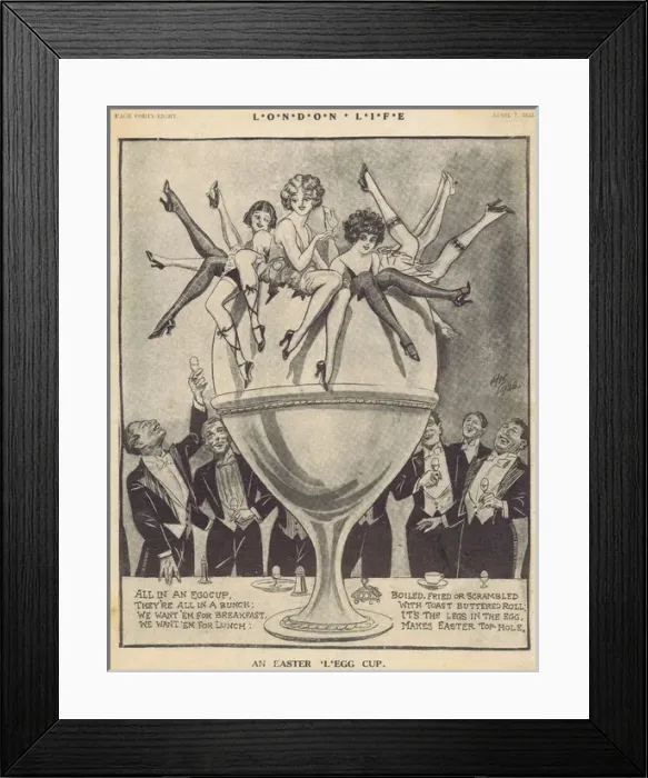 Framed Print : A sketch of beautiful girls in an Easter cup, 1928 Framed Print : A sketch of beautiful girls in an Easter cup, 1928