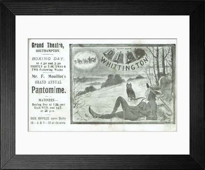 Framed Print : Dick Whittington. The Grand Theatre in Southampton Framed Print : Dick Whittington. The Grand Theatre in Southampton