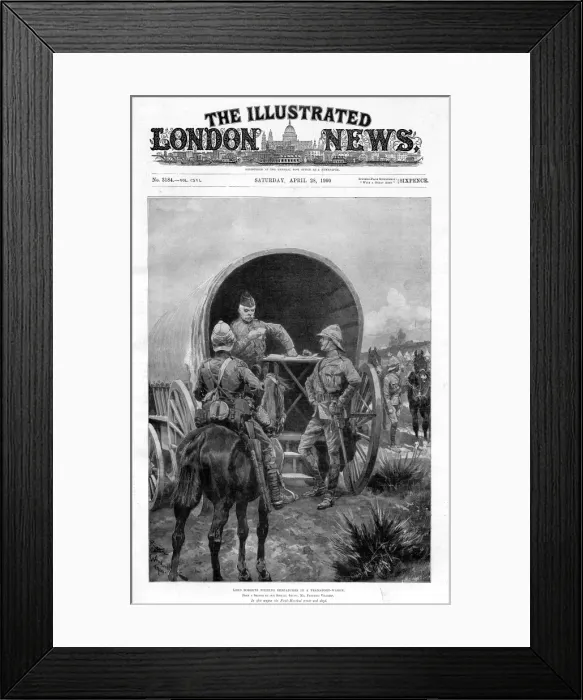 Framed Print : Lord Roberts writing despatches in a transport wagon Framed Print : Lord Roberts writing despatches in a transport wagon