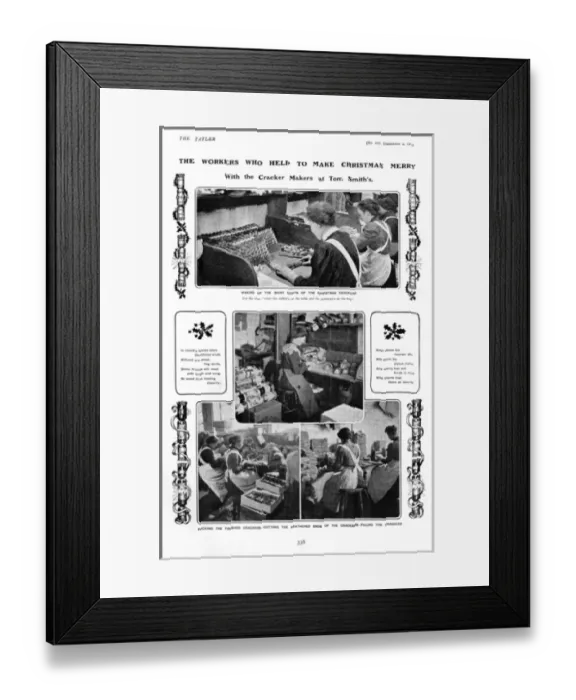Framed Print : Making Christmas Crackers at Tom Smith s Framed Print : Making Christmas Crackers at Tom Smith s