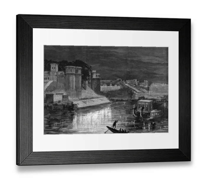 Framed Print : Royal visit to India: illuminations at Benares 1876 Framed Print : Royal visit to India: illuminations at Benares 1876