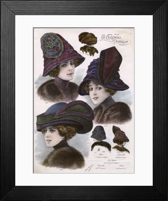 Framed Print : Ladies Hats manufactured by Atelier Bachwitz Framed Print : Ladies Hats manufactured by Atelier Bachwitz