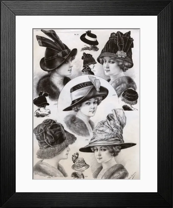 Framed Print : Ladies Hats manufactured by Atelier Bachwitz Framed Print : Ladies Hats manufactured by Atelier Bachwitz