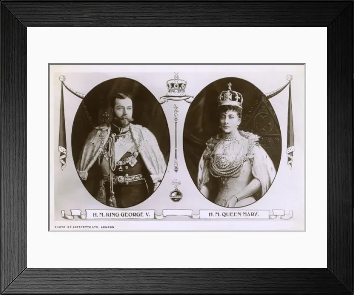 Framed Print : Coronation Souvenir Postcard - King George V and Queen Mary Framed Print : Coronation Souvenir Postcard - King George V and Queen Mary