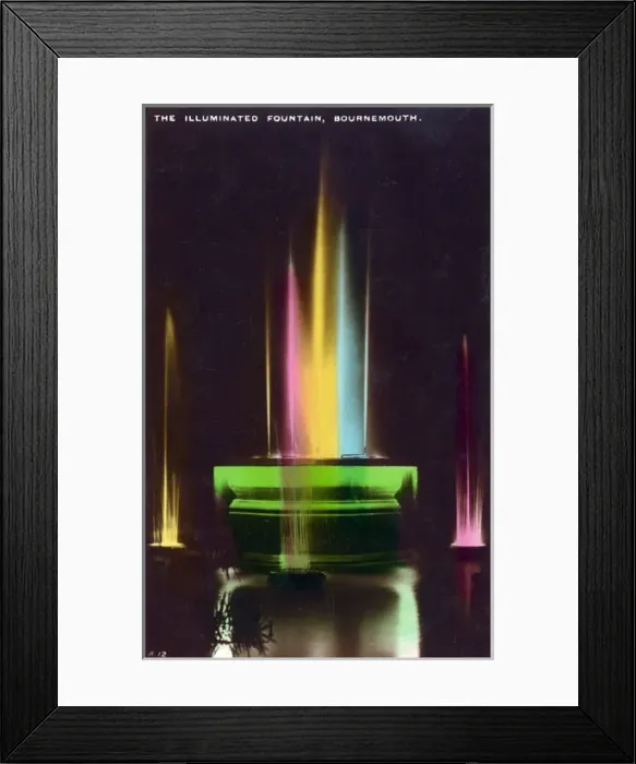 Framed Print : The colourful Illuminated Fountain, Bournemouth, Devon Framed Print : The colourful Illuminated Fountain, Bournemouth, Devon