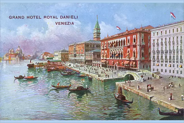 Venice, Italy - Grand Hotel Royal Danieli and Gondolas