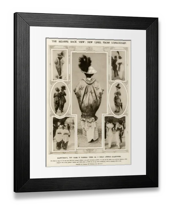 Framed Print : Backview of fashionable racegoers clothing 1913 Framed Print : Backview of fashionable racegoers clothing 1913