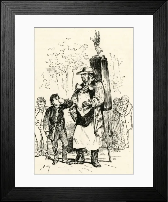 Framed Print : French seller of hot cocoa Framed Print : French seller of hot cocoa