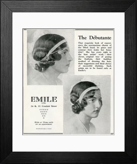 Framed Print : The Debutante - hairdressing from Emile Framed Print : The Debutante - hairdressing from Emile