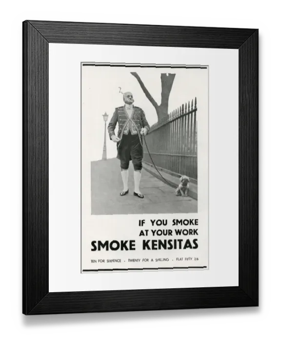 Framed Print : Kensitas advertisement, 1929 Framed Print : Kensitas advertisement, 1929