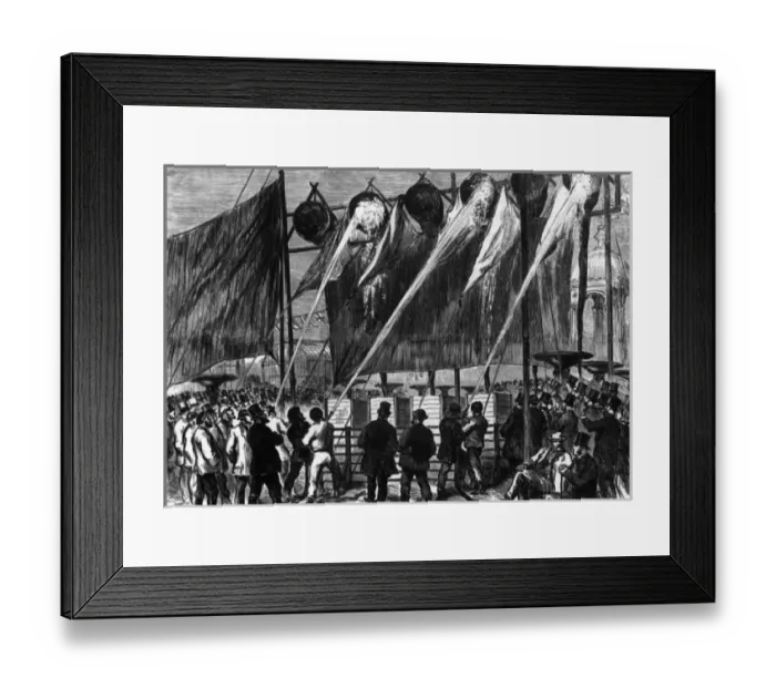Framed Print : Trial of steam fire engines at the Crystal Palace, Sydenham Framed Print : Trial of steam fire engines at the Crystal Palace, Sydenham