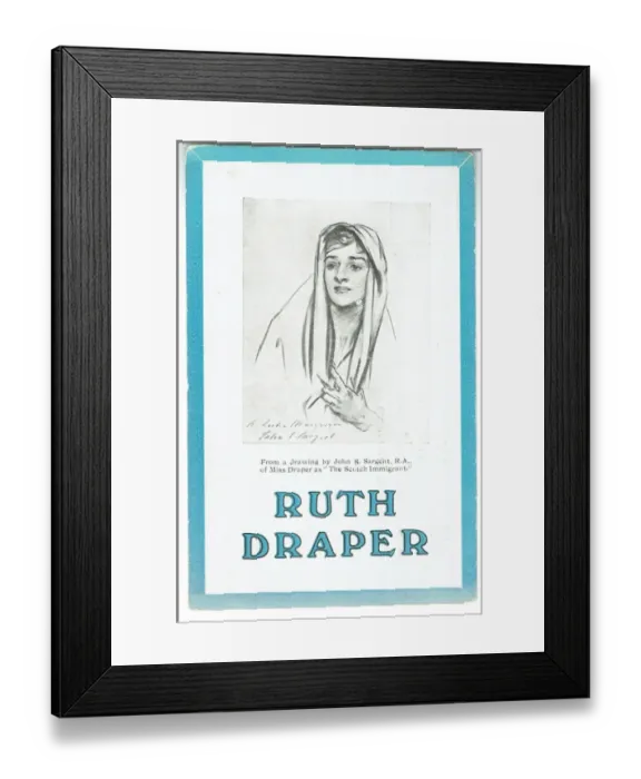 Framed Print : Ruth Draper, from a drawing by John S. Sargent Framed Print : Ruth Draper, from a drawing by John S. Sargent
