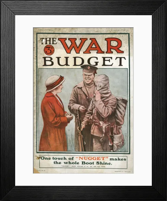 Framed Print : The War Budget - Tommies in gas masks Framed Print : The War Budget - Tommies in gas masks