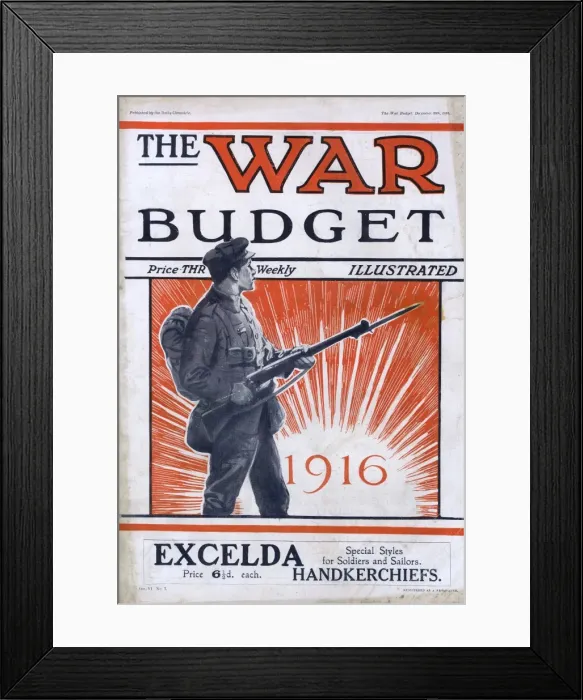 Framed Print : War Budget cover - 1916 Framed Print : War Budget cover - 1916