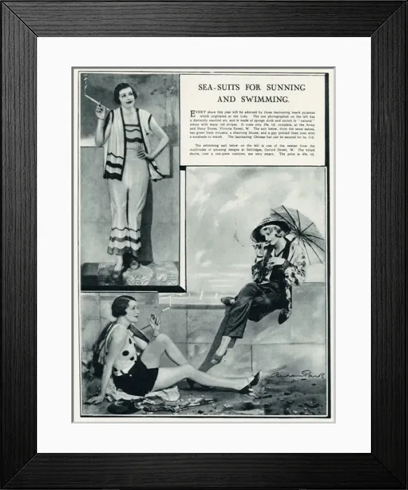 Framed Print : Sea-suits for sunning and swimming 1930 Framed Print : Sea-suits for sunning and swimming 1930