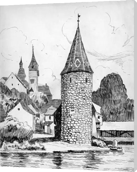 Drawing by Harold Auerbach, Bremgarten, Switzerland