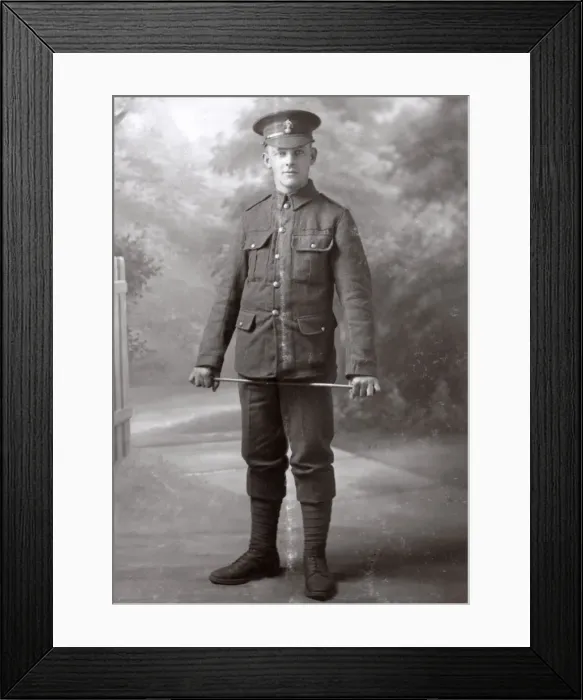 Framed Print : Studio photo, young man in UOTC uniform, WW1 Framed Print : Studio photo, young man in UOTC uniform, WW1