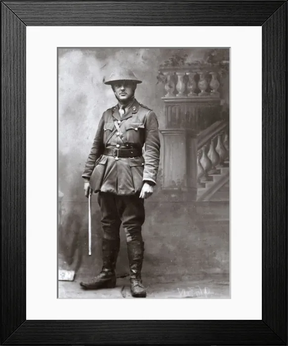 Framed Print : Studio photo, young man of Royal Fusiliers, WW1 Framed Print : Studio photo, young man of Royal Fusiliers, WW1