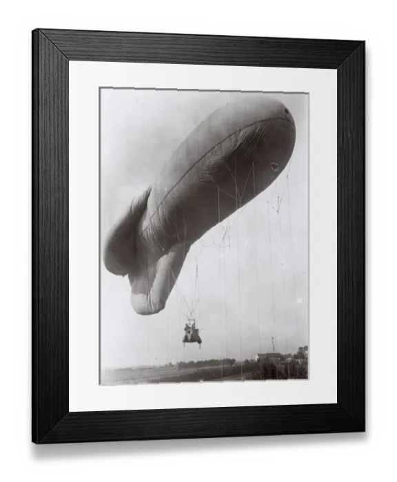 Framed Print : Observation balloon ascending, Abele, Belgium, WW1 Framed Print : Observation balloon ascending, Abele, Belgium, WW1