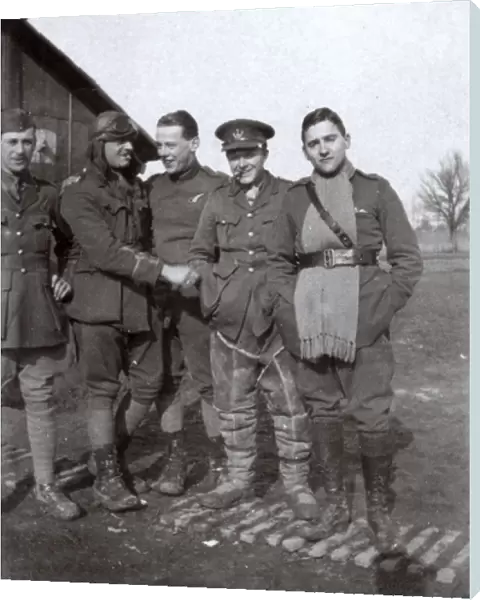 RFC crewmen, Villeselve, Northern France, WW1
