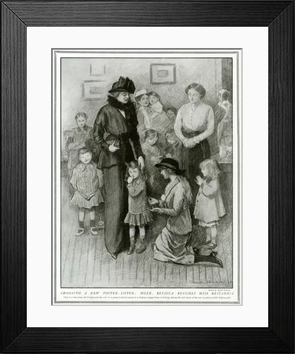 Framed Print : A Belgian refugee adopted by a British woman Framed Print : A Belgian refugee adopted by a British woman