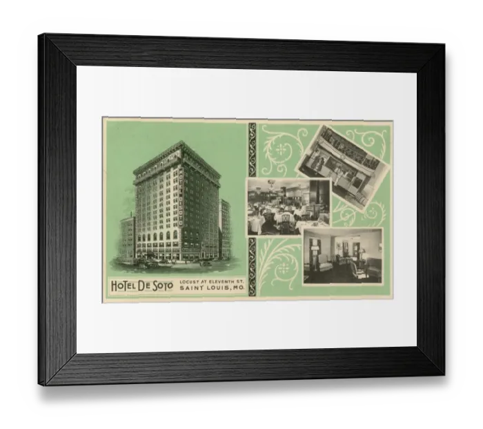 Framed Print : Hotel de Soto - Locust at 11th Avenue, St. Louis, Missouri Framed Print : Hotel de Soto - Locust at 11th Avenue, St. Louis, Missouri