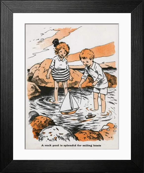 Framed Print : Playing in a rock pool Framed Print : Playing in a rock pool