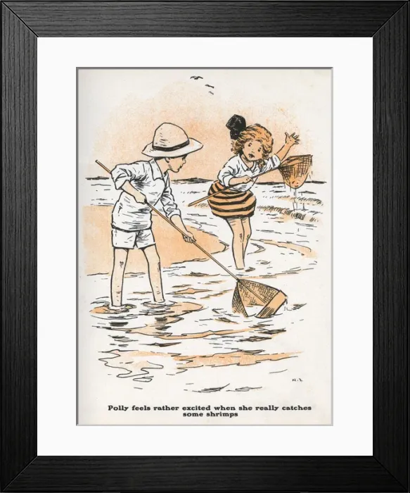 Framed Print : Children fishing while on holiday Framed Print : Children fishing while on holiday