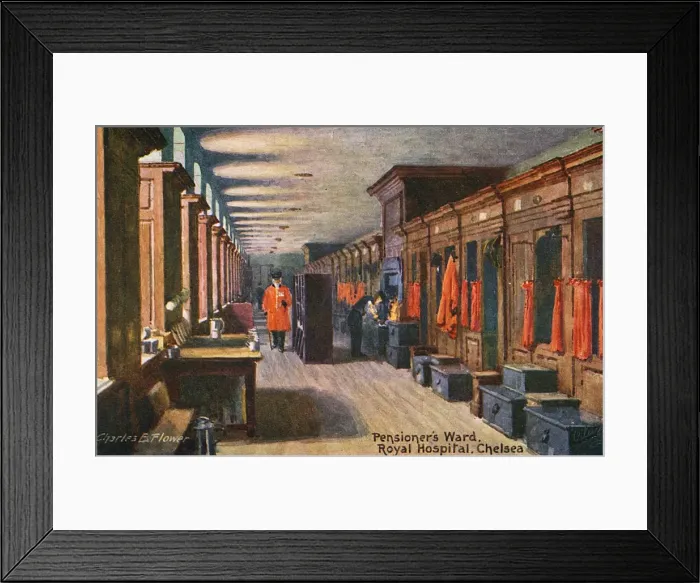 Framed Print : In-Pensioners Long Ward - Royal Hospital, Chelsea Framed Print : In-Pensioners Long Ward - Royal Hospital, Chelsea