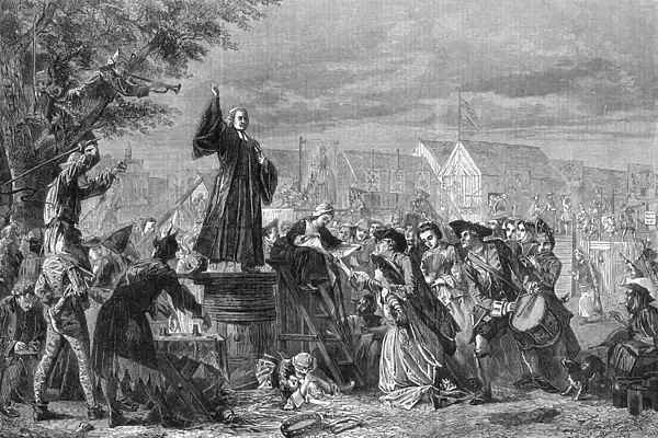 George Whitefield preaching at Moorfields Fair, 1742