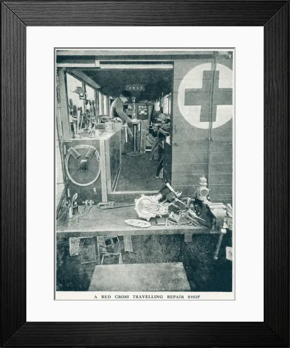 Framed Print : Red Cross travelling repair shop 1916 Framed Print : Red Cross travelling repair shop 1916