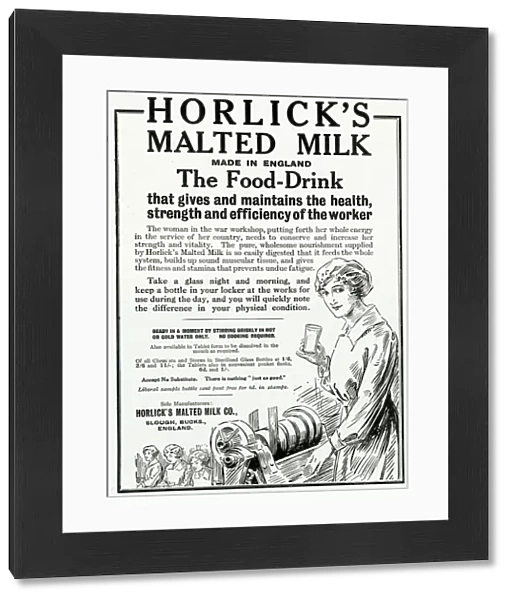 Advert for Horlicks malted milk 1916