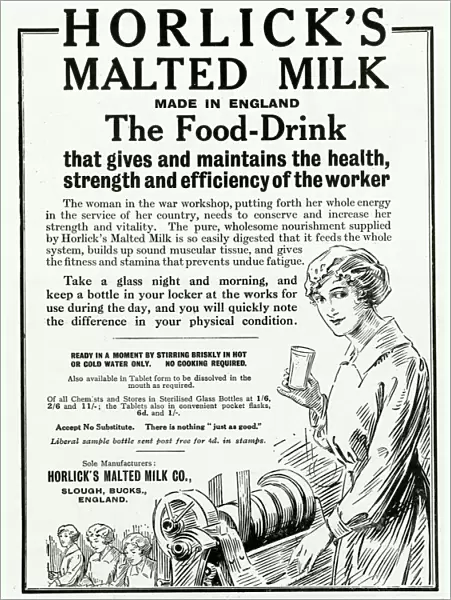 Advert for Horlicks malted milk 1916