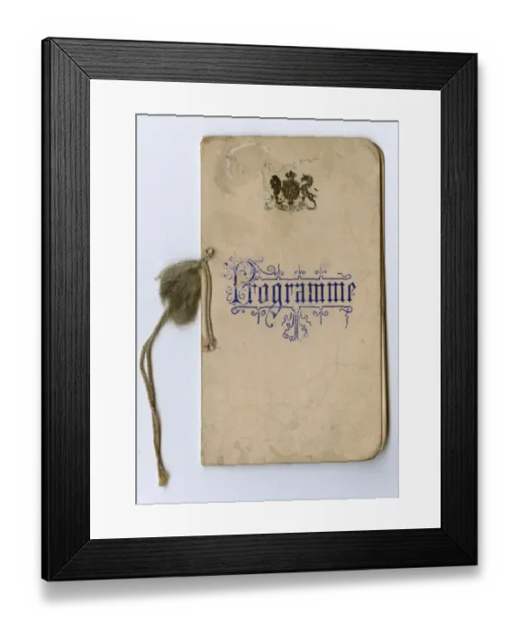Framed Print : Dance card - programme Framed Print : Dance card - programme