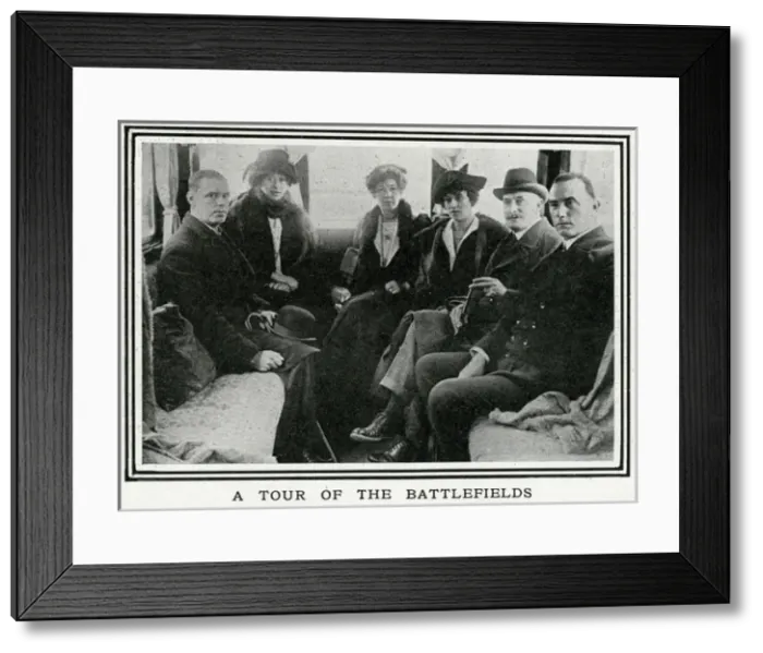 Framed Print : Group visiting the battlefields in a motor caravan, 1920 Framed Print : Group visiting the battlefields in a motor caravan, 1920