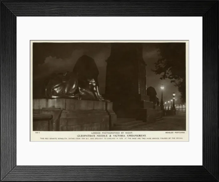 Framed Print : London at Night - Cleopatras Needle and Victoria Embankment Framed Print : London at Night - Cleopatras Needle and Victoria Embankment