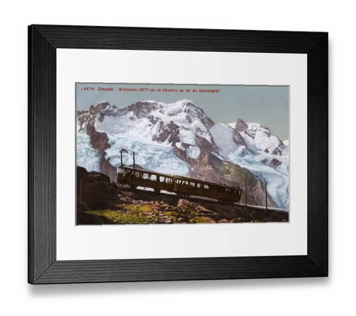 Framed Print : Zermatt - Switzerland - Breithorn and the Gornergrat Railway Framed Print : Zermatt - Switzerland - Breithorn and the Gornergrat Railway
